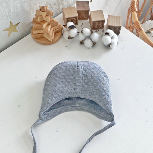 Шапочка утеплённая из капитония «Серый-меланж» (с дефектом)