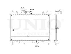 Радиатор охлаждения двигателя UNIO RAD-10057