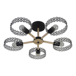 Светильник на штанге 5х60Вт Е27, металл/хрусталь, черный/дерево