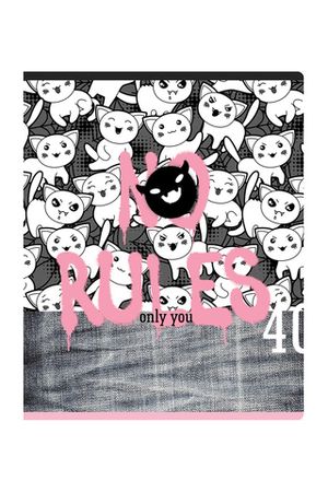 Тетрадь 40л., А5, клетка  "No rules" (Rules)