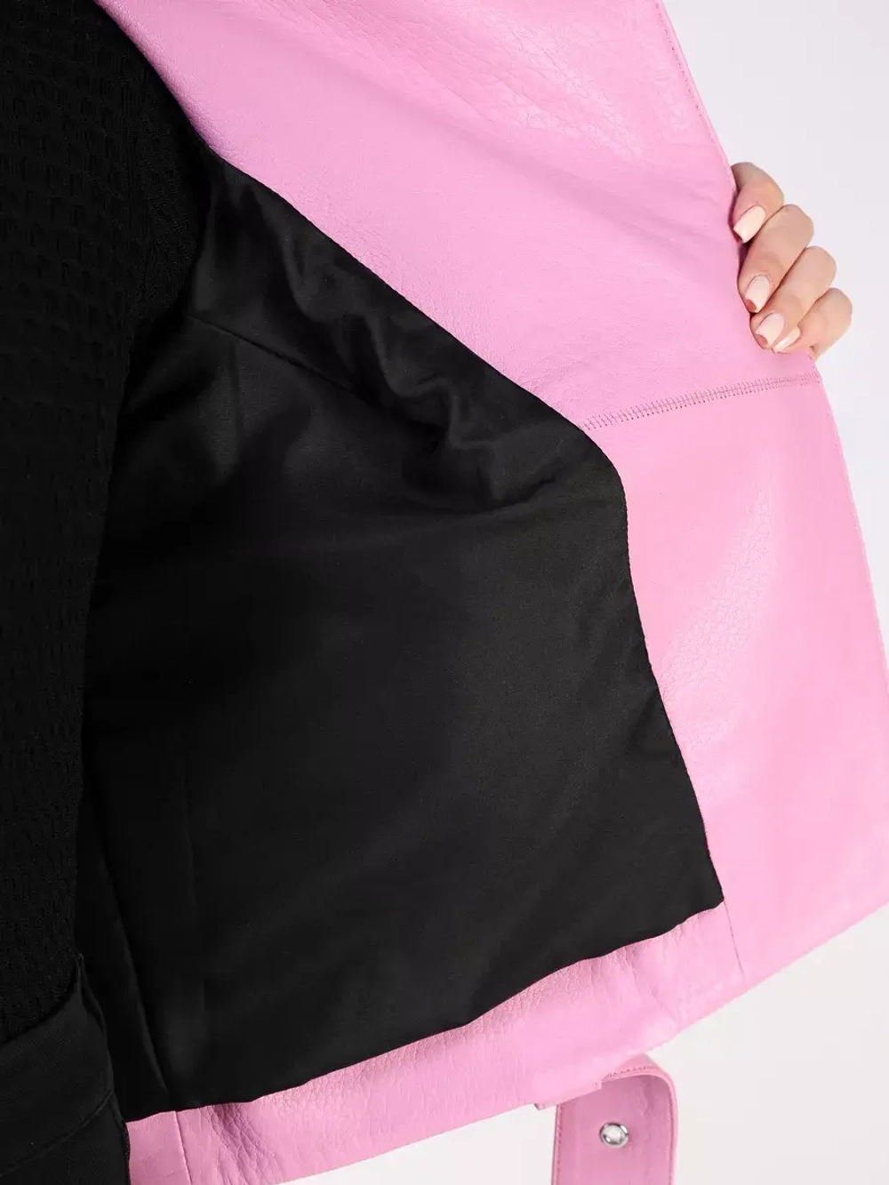 Кожаная куртка демисезонная косуха оверсайз