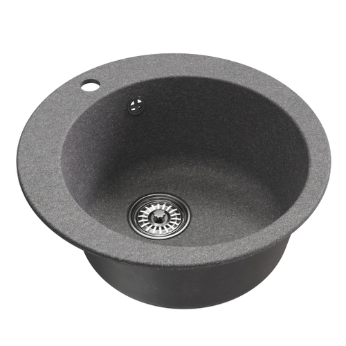 Мойкa ML-GM13 КОМФОРТ круглая, графит (342), 495мм (глуб. чаши 200)