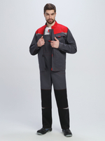 Костюм Строй-2 CH МВО (тк.Смесовая,280) п/к, т.серый/красный/черный