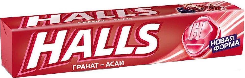 Леденцы Halls Гранат и ягоды асаи 12 шт.