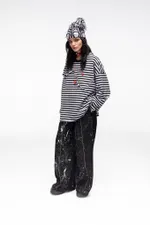 Купить Лонгслив Kraizy Stripes В полоску черно-белый Лонгслив Kraizy Stripes В полоску черно-белый