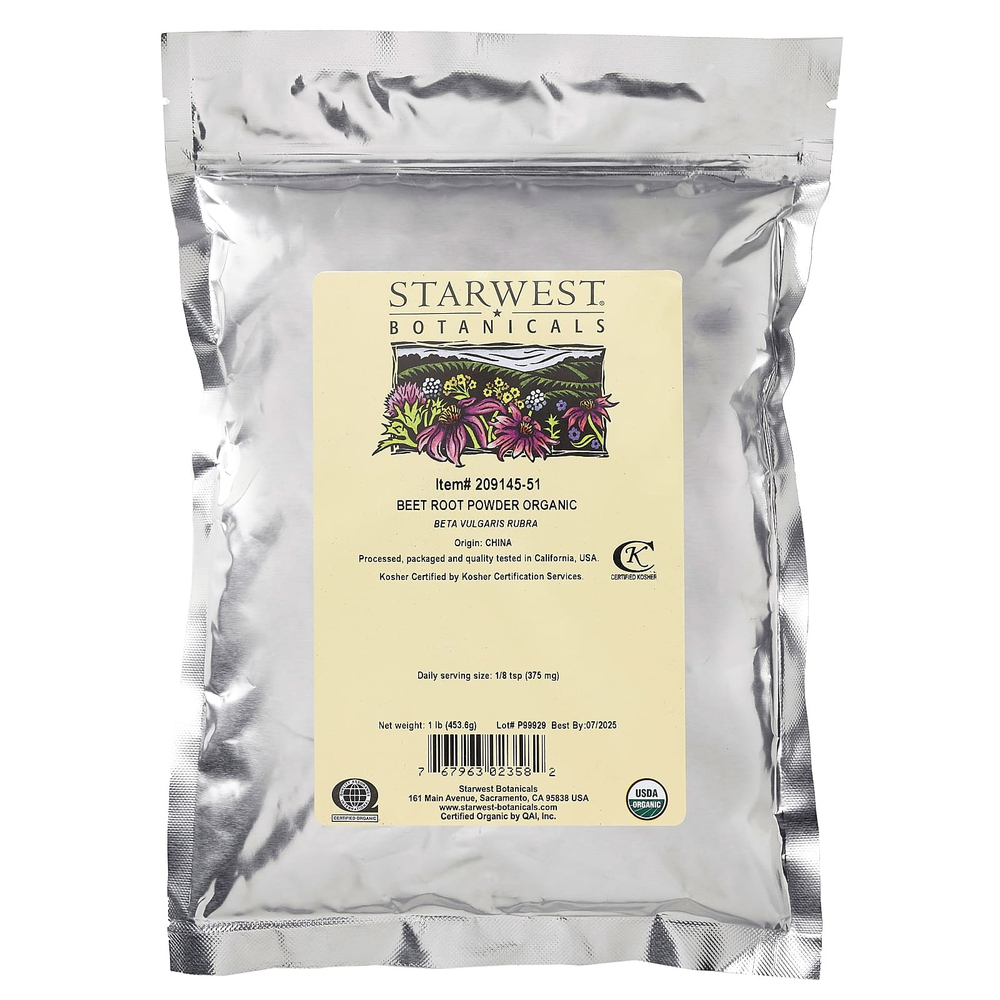 Starwest Botanicals, Порошок из органической свеклы, 453,6 г (1 фунт)