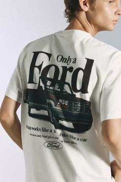 PULL&BEAR Футболка Ford, белый