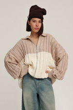 Кардиган на молнии с косами