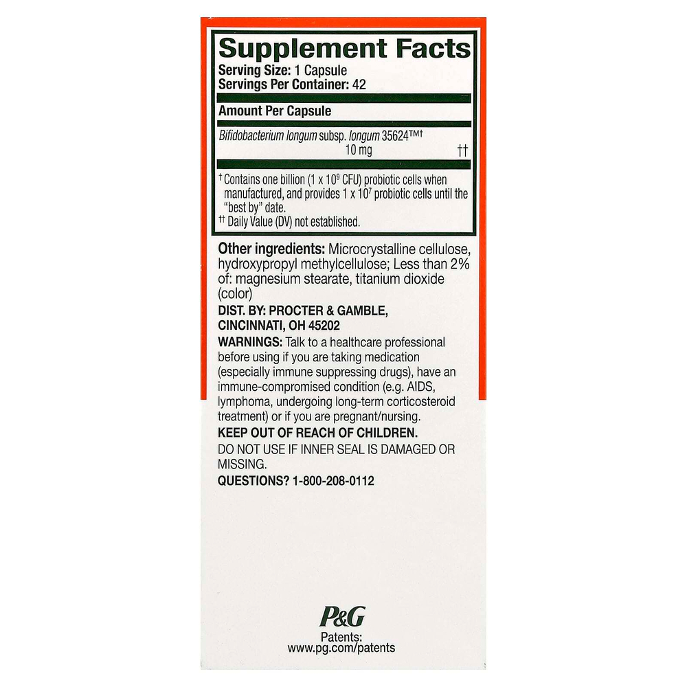 Align Probiotics, поддержка пищеварения 24/7, 42 капсулы (10 мг в 1 капсуле)