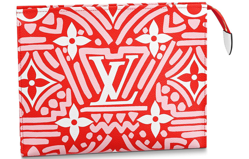 LOUIS VUITTON Coated Canvas Clutch Toiletry Bag, Toiletry Bag Women"s Red