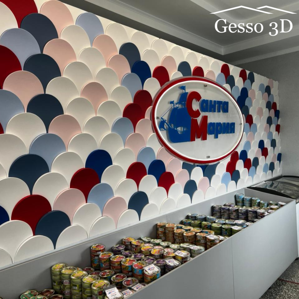 Гипсовая 3D панель Чешуя гладкая