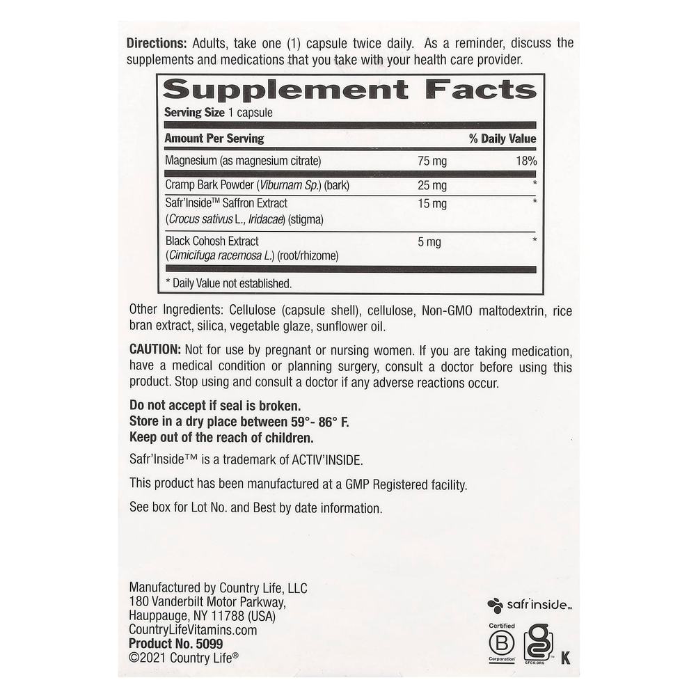 Country Life, PMS Rescue ™, таргетированная поддержка при ПМС, 60 веганских капсул