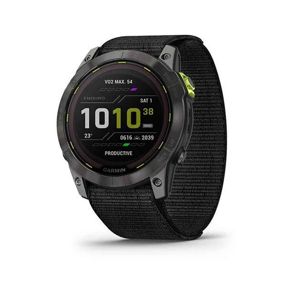 Мультиспортивные часы Garmin Enduro 2 угольно-серый DLC титановый с нейлоновым ремешком UltraFit 010-02754-01