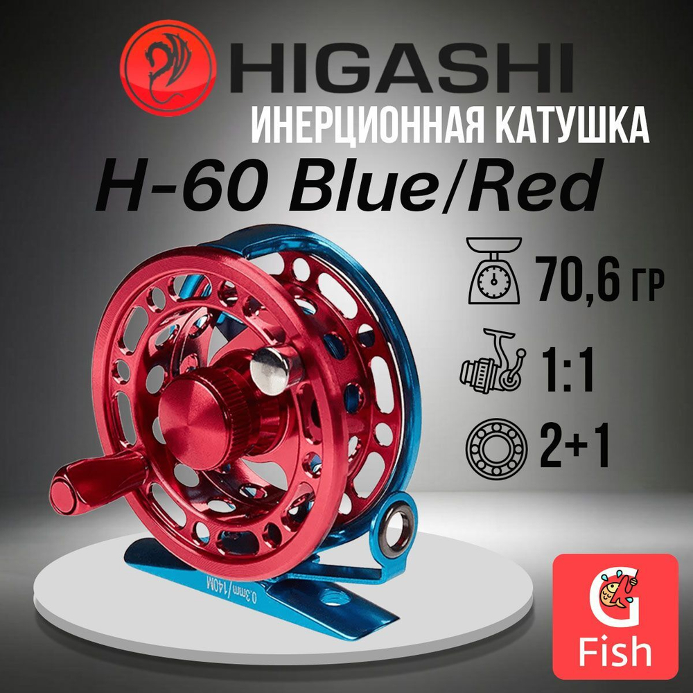Катушка инерционная H-60 Blue/Red