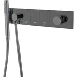 Встраиваемый смеситель для душа и ванны Boheme ZODIAC 132-SYS-SGM с ручным душем, SHINE GUN METAL