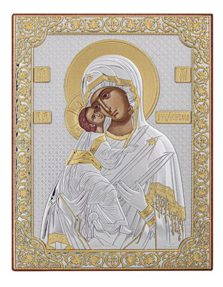 Владимирская БМ, икона прямоугольная без рамки, красное дерево 120х160