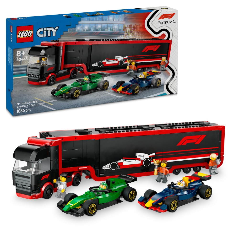 OUTLET LEGO City - F1 Грузовик с болидами RB20 и AMR24 F1 60445