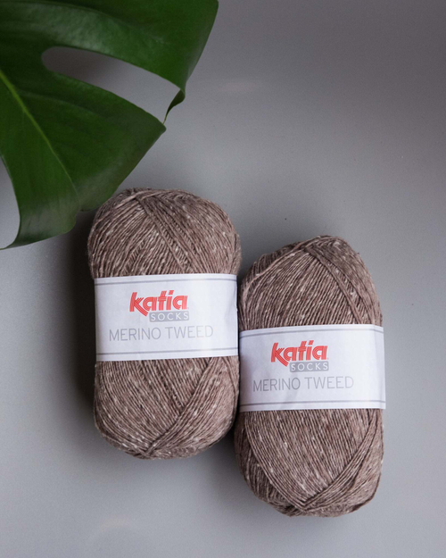 -40% Katia Socks Merino Tweed (носочный твид с мериносом) 100г | коричневый