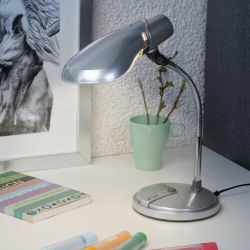 Настольный светильник ЭРА NE-301-E27-15W-S серебро