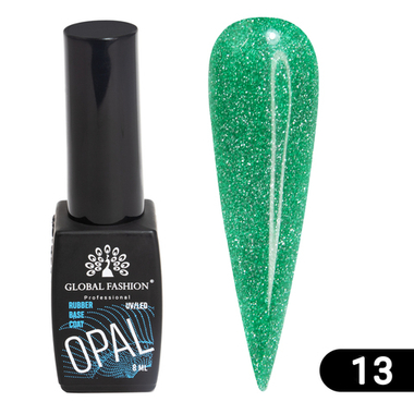 КАУЧУКОВАЯ БАЗА DISCO OPAL СВЕТООТРАЖАЮЩАЯ GLOBAL FASHION 8 МЛ, 13