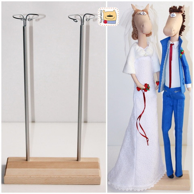 Подставка для кукол двойная из бука (основание 10х20см)