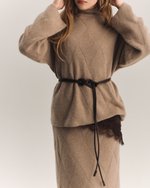 Ремень-шнурок длинный шоколадный