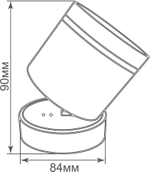 Светильник накладной,  поворотный,  GX53,  D84xH90мм,  IP20,  черный,  без лампы