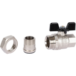 Кран шаровой STOUT полнопроходной 3/4" с американкой (бабочка)