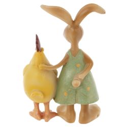 GAEM Фигурка декоративная "Заяц с петухом", L6 W2 H9 см, 2в.