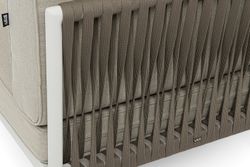 "Касабланка" угловой модуль плетеный из роупа, каркас алюминий светло-серый (RAL7035) муар, роуп серо-коричневый 23мм, ткань бежевая 15052