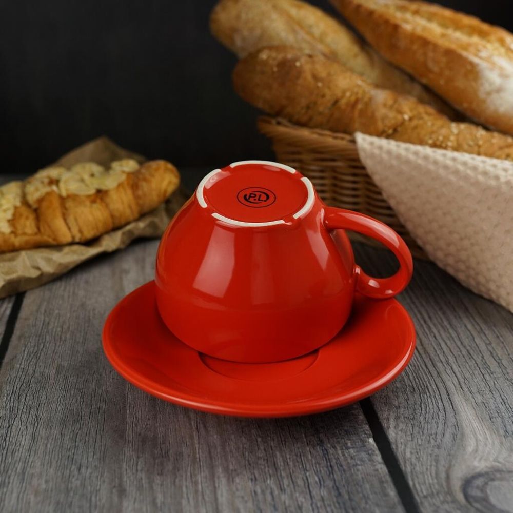 Чайная пара 320 мл красная d 11 см h7 см   (Бариста) красная P.L. Proff Cuisine [6]