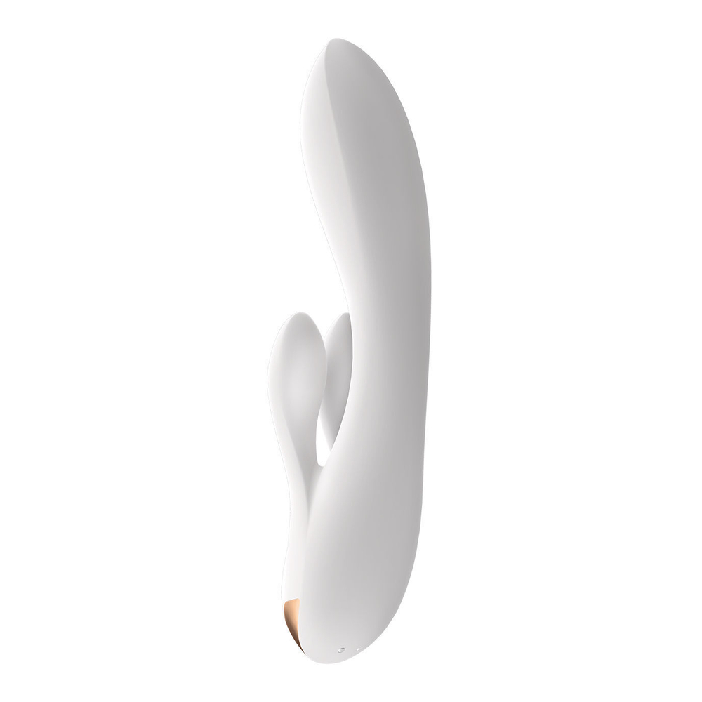 Вибратор-кролик Satisfyer Double Flex с двумя клиторальными отростками (белый)