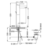 73342112X01 Смеситель Teorema JABIL 35 для раковины , высокий хром (коротк. гусак)