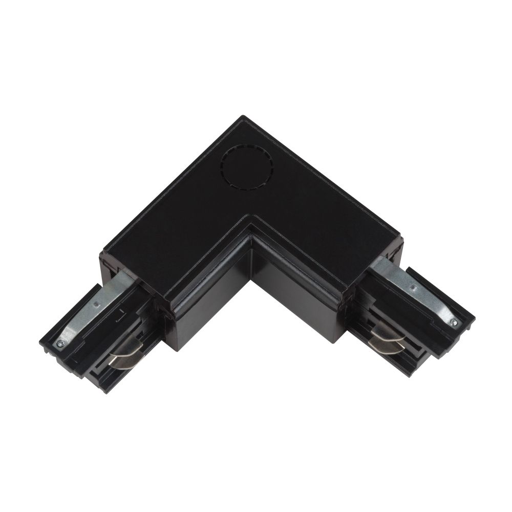 UBX-A21 BLACK 1 POLYBAG Соединитель для шинопроводов L-образный. Внешний. Трехфазный. Цвет — черный. Упаковка — полиэтиленовый пакет.