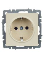 Розетка BRITE РС14-1-0-БрКр 16А с заземл. защ. шторки механизм беж. IEK BR-R14-16-K10