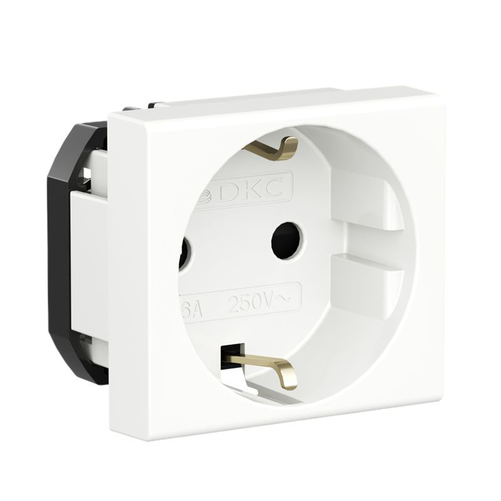 Розетка 1-м 2мод. Viva 16А IP20 2P+E с заземл. защ. шторки бел. DKC 45005