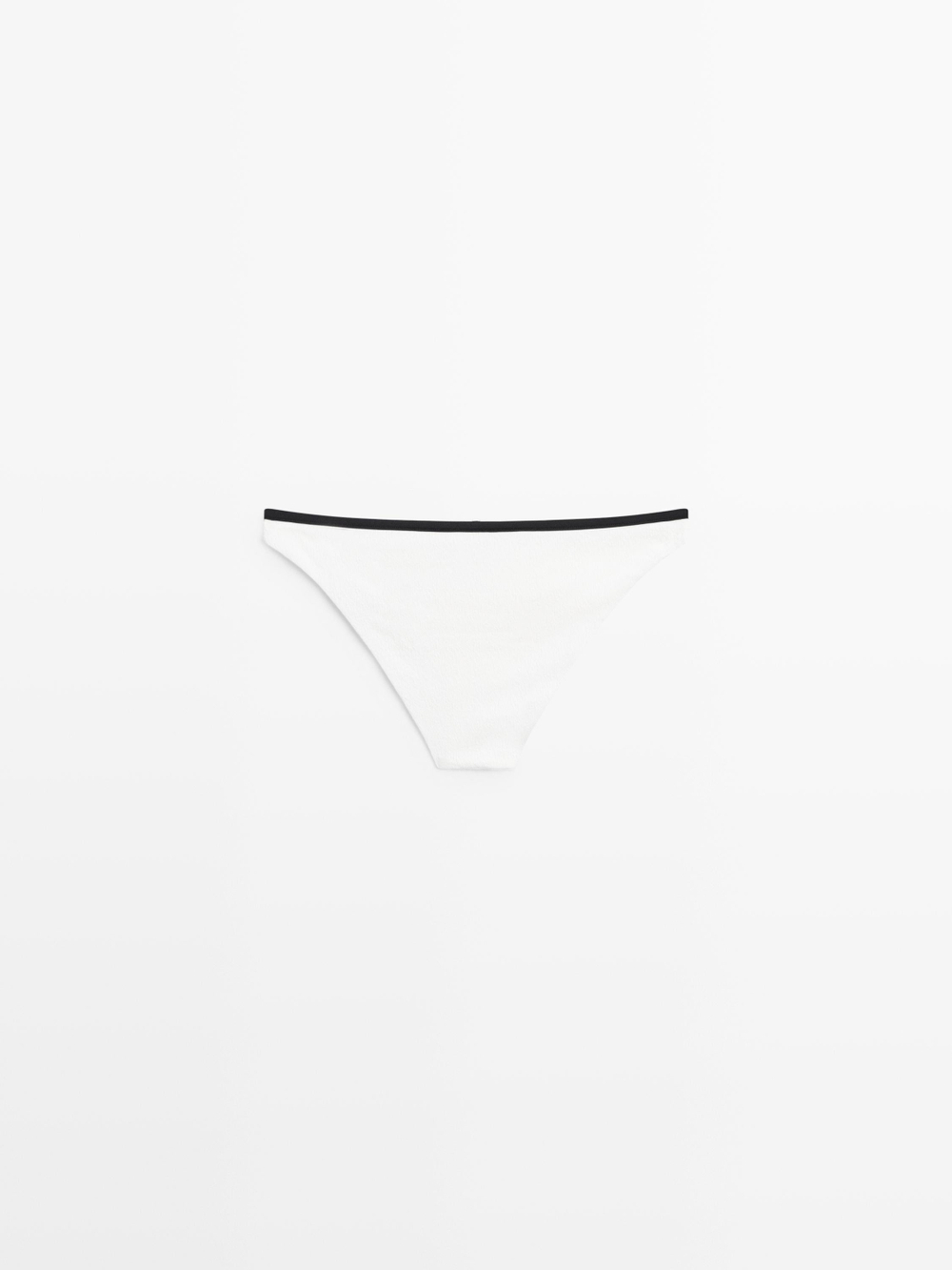 Massimo Dutti Плавки бикини из рельефной ткани со сборками, белый