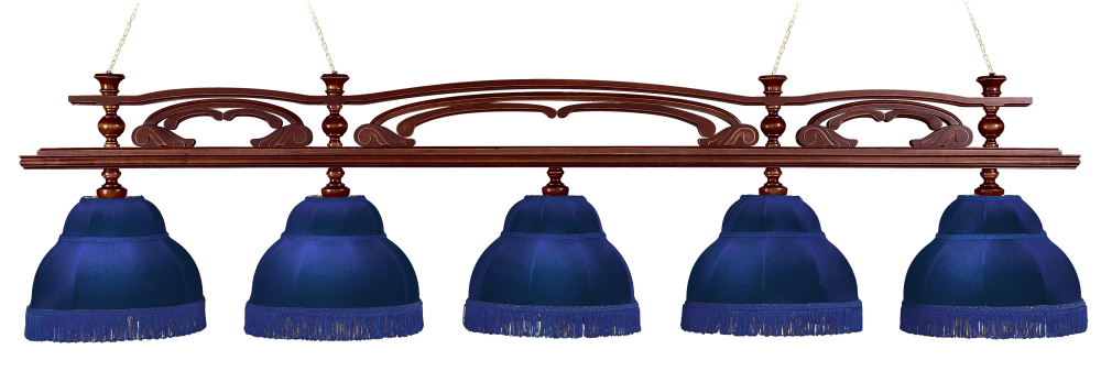 Лампа Венеция 5пл. ясень (№1,бархат зеленый,бахрома желтая,фурнитура золото)