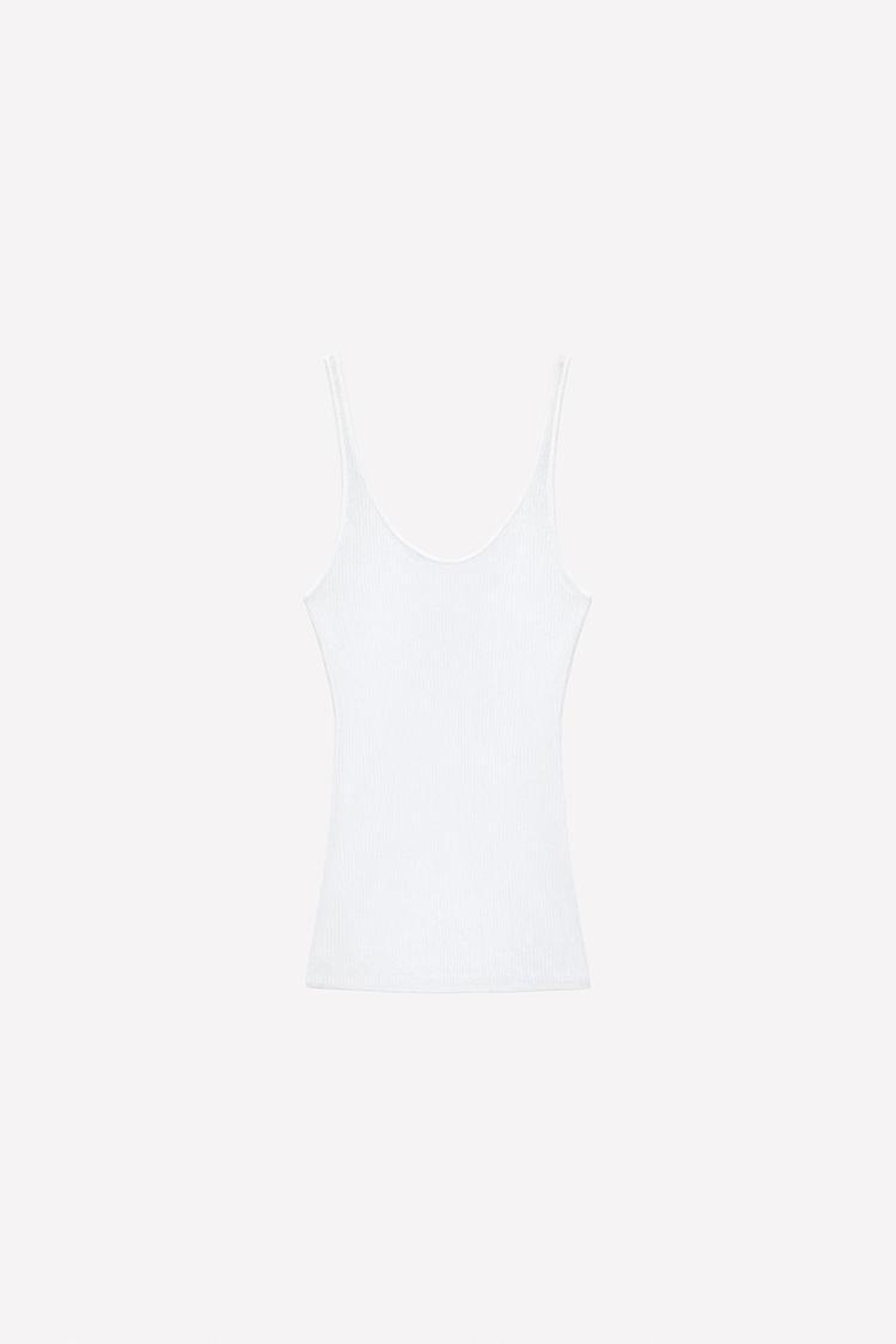 ZARA X LUDOVIC DE SAINT SERNIN ТОНКИЙ ТОП НА БРЕТЕЛЯХ, БЕЛЫЙ