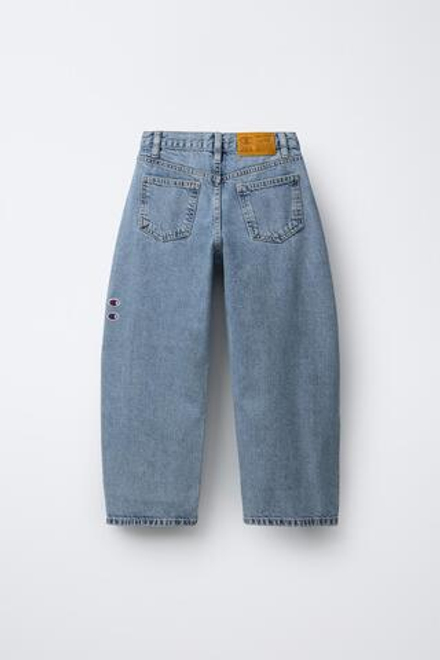ZARA Х CHAMPION ® ДЖИНСЫ BARREL, СИНИЙ