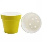 Кашпо для цветов пластиковое 6л d-23см «Порто» со вставкой фисташковый