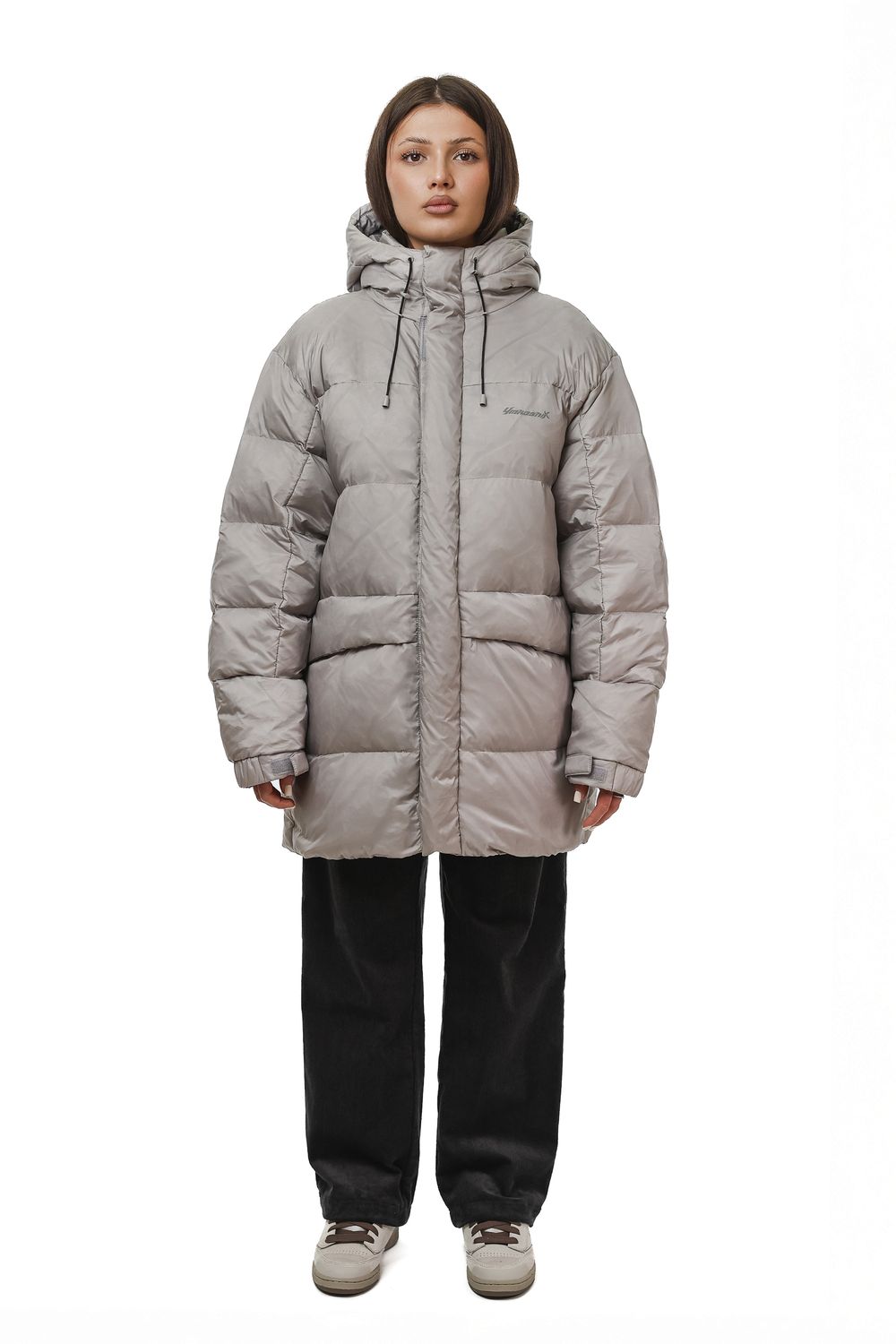 Пуховик Ymkashix Star светло-серый
