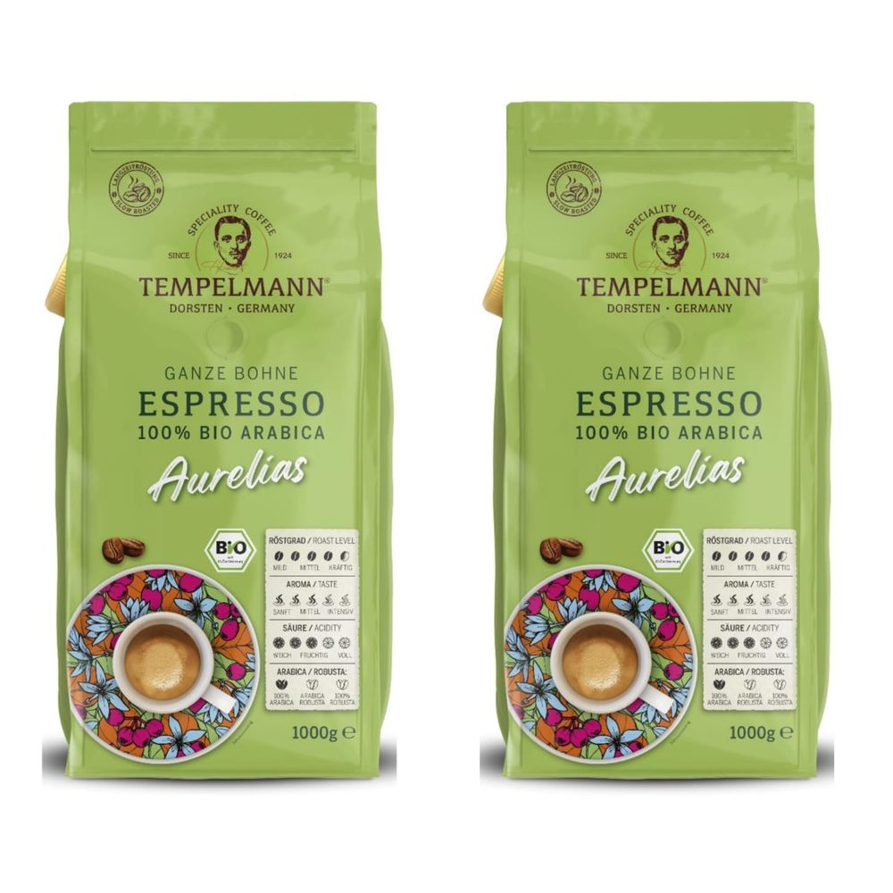 Кофе в зернах Tеmpelmann Espresso Aurelias 1 кг x 2 шт