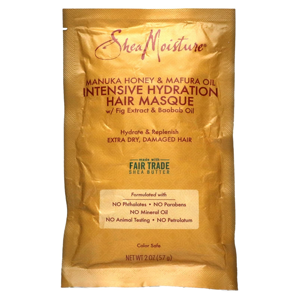 SheaMoisture, маска для волос, с медом манука с маслом мафуры, интенсивное увлажнение, 57 г (2 унции)