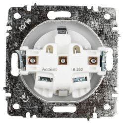 Розетка Intro Accent 6-202-01 2P+E Schuko, 16А-250В, IP20, СУ, AL/CU, белый | Intro
