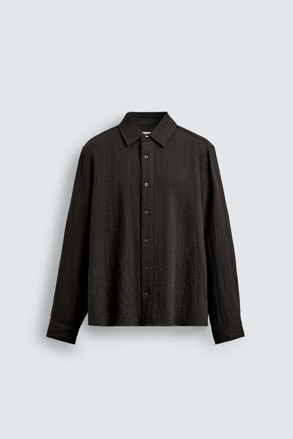 ZARА РУБАШКА RELAXED FIT ИЗ СТРУЯЩЕЙСЯ ТКАНИ, КОРИЧНЕВЫЙ