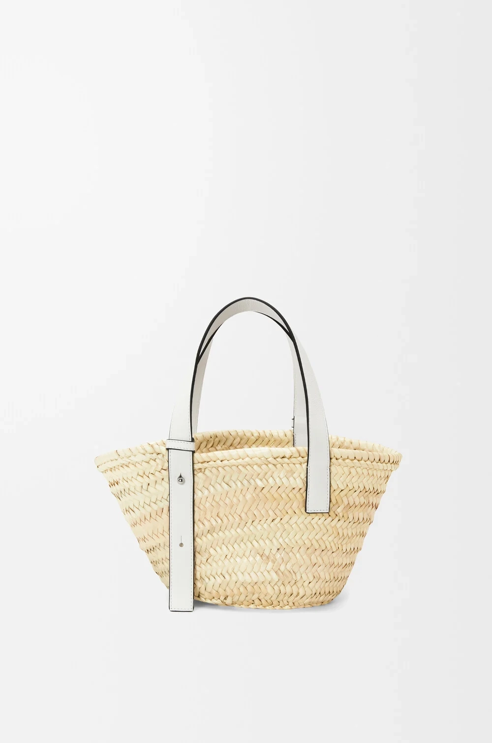 Loewe Небольшая сумка-корзинка из пальмовых листьев и телячьей кожи, натуральный