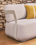 Уличный 3-х местный диван Tamaris из алюминия цвета экрю, 217 см