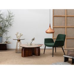 Лаунж-кресло Hilde, букле, темно-зеленое