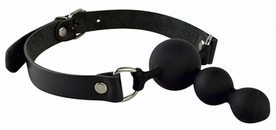 Черный кляп-пробка на регулируемых ремешках (Цвет: черный)